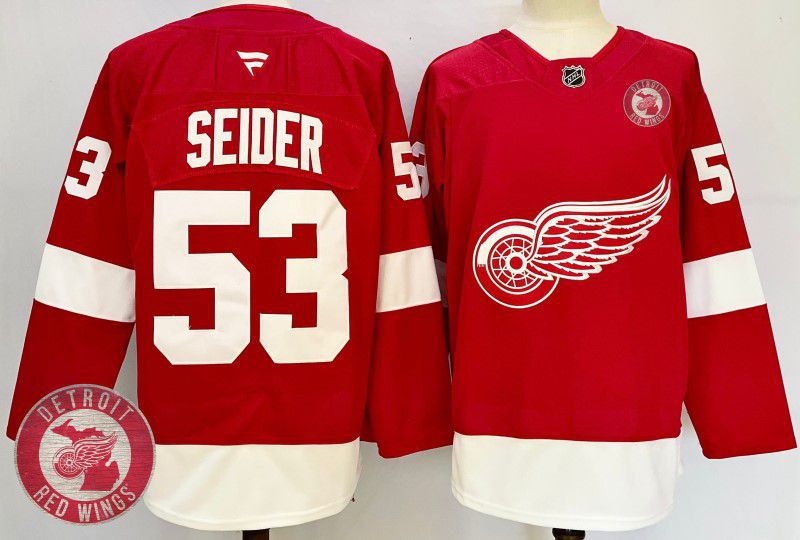 Men Detroit Red Wings #53 Seider Red Fanatics 2025 NHL Jersey style 8->detroit red wings->NHL Jersey